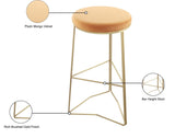 Tres Velvet Bar Stool - Elegant Black Upholstery with Brushed Gold Legs for Contemporary Style