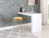 Tres Velvet Bar Stool - Elegant Black Upholstery with Brushed Gold Legs for Contemporary Style