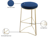 Tres Velvet Bar Stool - Elegant Black Upholstery with Brushed Gold Legs for Contemporary Style