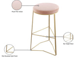 Tres Velvet Bar Stool - Elegant Black Upholstery with Brushed Gold Legs for Contemporary Style