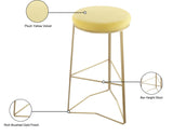 Tres Velvet Bar Stool - Elegant Black Upholstery with Brushed Gold Legs for Contemporary Style