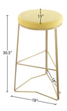 Tres Velvet Bar Stool - Elegant Black Upholstery with Brushed Gold Legs for Contemporary Style