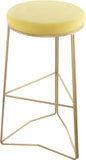 Tres Velvet Bar Stool - Elegant Black Upholstery with Brushed Gold Legs for Contemporary Style