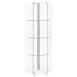 Zahavah 4-shelf Hexagonal Clear Glass Curio Cabinet White