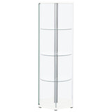 Zahavah 4-shelf Hexagonal Clear Glass Curio Cabinet White