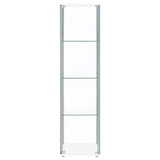 Bellatrix 4-shelf Clear Glass Curio Cabinet White