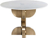 Alden Dining Table – Luxurious Marble Top with Elegant Brass Finish Base for Contemporary Style