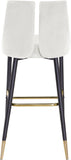 Sleek Contemporary Bar Stool Set of 2 - Luxe Design with Matte Black Legs and Gold Tips for Style