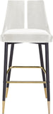 Sleek Contemporary Bar Stool Set of 2 - Luxe Design with Matte Black Legs and Gold Tips for Style