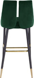 Sleek Contemporary Bar Stool Set of 2 - Luxe Design with Matte Black Legs and Gold Tips for Style