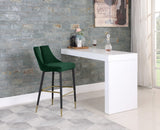 Sleek Contemporary Bar Stool Set of 2 - Luxe Design with Matte Black Legs and Gold Tips for Style