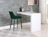 Sleek Contemporary Bar Stool Set of 2 - Luxe Design with Matte Black Legs and Gold Tips for Style