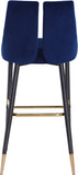 Sleek Contemporary Bar Stool Set of 2 - Luxe Design with Matte Black Legs and Gold Tips for Style