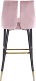 Sleek Contemporary Bar Stool Set of 2 - Luxe Design with Matte Black Legs and Gold Tips for Style