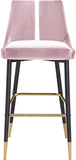 Sleek Contemporary Bar Stool Set of 2 - Luxe Design with Matte Black Legs and Gold Tips for Style
