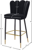 Lily Contemporary Bar Stool Set - Elegant Tufted Design with Gold-Tipped Legs for Luxe Appeal