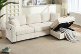 NARLO 97" 3-Seater Sofa with 1 Storage Ottoman