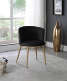Skylar Contemporary Dining Chair Set of 2 - Stylish Velvet Seating with Gold Legs for Modern Homes