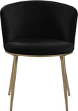 Skylar Contemporary Dining Chair Set of 2 - Stylish Velvet Seating with Gold Legs for Modern Homes