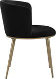 Skylar Contemporary Dining Chair Set of 2 - Stylish Velvet Seating with Gold Legs for Modern Homes
