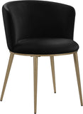Skylar Contemporary Dining Chair Set of 2 - Stylish Velvet Seating with Gold Legs for Modern Homes