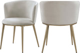 Skylar Contemporary Dining Chair Set of 2 - Stylish Velvet Seating with Gold Legs for Modern Homes