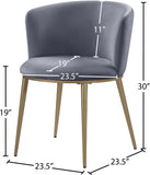 Skylar Contemporary Dining Chair Set of 2 - Stylish Velvet Seating with Gold Legs for Modern Homes