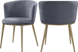 Skylar Contemporary Dining Chair Set of 2 - Stylish Velvet Seating with Gold Legs for Modern Homes