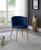Skylar Contemporary Dining Chair Set of 2 - Stylish Velvet Seating with Gold Legs for Modern Homes