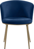 Skylar Contemporary Dining Chair Set of 2 - Stylish Velvet Seating with Gold Legs for Modern Homes