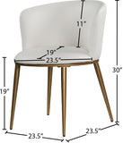 Skylar Contemporary Dining Chair Set of 2 - Stylish Comfort with Elegant Curved Back and Gold Legs