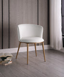 Skylar Contemporary Dining Chair Set of 2 - Stylish Comfort with Elegant Curved Back and Gold Legs