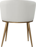 Skylar Contemporary Dining Chair Set of 2 - Stylish Comfort with Elegant Curved Back and Gold Legs