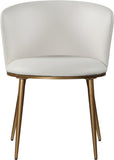 Skylar Contemporary Dining Chair Set of 2 - Stylish Comfort with Elegant Curved Back and Gold Legs