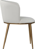 Skylar Contemporary Dining Chair Set of 2 - Stylish Comfort with Elegant Curved Back and Gold Legs