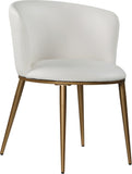 Skylar Contemporary Dining Chair Set of 2 - Stylish Comfort with Elegant Curved Back and Gold Legs
