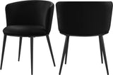 Skylar Contemporary Dining Chair Set of 2 - Stylish Velvet Seating with Gold Legs for Modern Homes