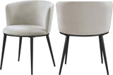 Skylar Contemporary Dining Chair Set of 2 - Stylish Velvet Seating with Gold Legs for Modern Homes