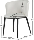 Skylar Contemporary Dining Chair Set of 2 - Stylish Comfort with Elegant Curved Back and Gold Legs