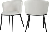Skylar Contemporary Dining Chair Set of 2 - Stylish Comfort with Elegant Curved Back and Gold Legs
