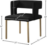 Caleb Contemporary Dining Chairs Set of 2 - Luxurious Velvet Comfort with Stylish Iron Legs