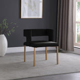Caleb Contemporary Dining Chairs Set of 2 - Luxurious Velvet Comfort with Stylish Iron Legs