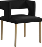 Caleb Contemporary Dining Chairs Set of 2 - Luxurious Velvet Comfort with Stylish Iron Legs