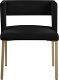 Caleb Contemporary Dining Chairs Set of 2 - Luxurious Velvet Comfort with Stylish Iron Legs