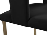 Caleb Contemporary Dining Chairs Set of 2 - Luxurious Velvet Comfort with Stylish Iron Legs