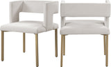 Caleb Contemporary Dining Chairs Set of 2 - Luxurious Velvet Comfort with Stylish Iron Legs