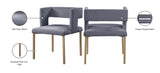 Caleb Contemporary Dining Chairs Set of 2 - Luxurious Velvet Comfort with Stylish Iron Legs
