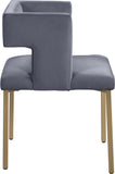 Caleb Contemporary Dining Chairs Set of 2 - Luxurious Velvet Comfort with Stylish Iron Legs