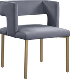 Caleb Contemporary Dining Chairs Set of 2 - Luxurious Velvet Comfort with Stylish Iron Legs