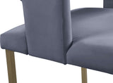 Caleb Contemporary Dining Chairs Set of 2 - Luxurious Velvet Comfort with Stylish Iron Legs